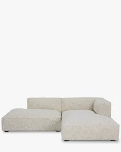 Canapé d'angle droit, Tweed beige moucheté, L260 Auster