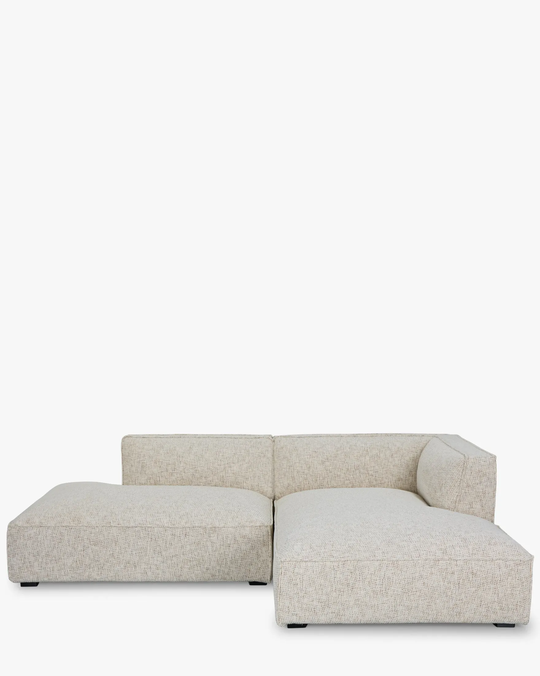 Canapé d'angle droit, Tweed beige moucheté, L260 Auster