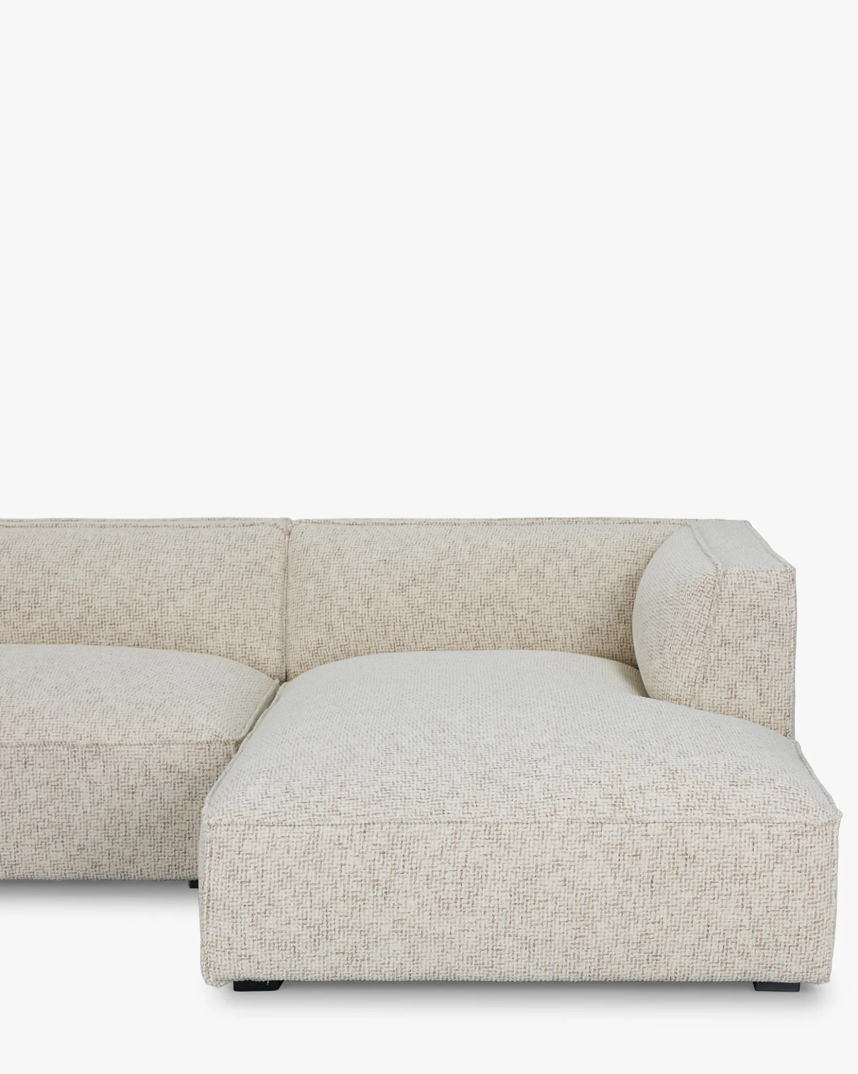 Canapé d'angle droit, Tweed beige moucheté, L260 Auster