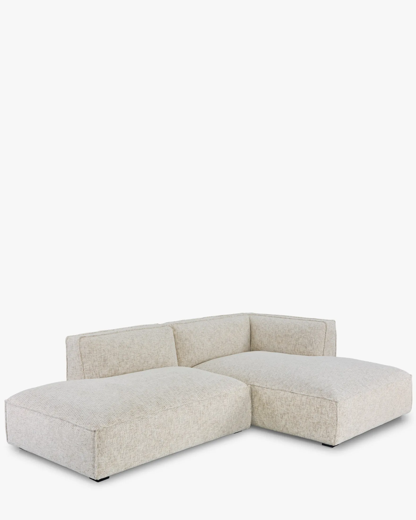 Canapé d'angle droit, Tweed beige moucheté, L260 Auster