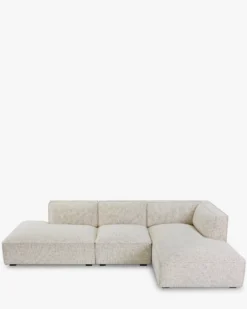 Canapé d'angle droit, Tweed beige moucheté, L300 Auster