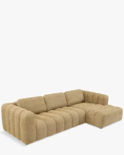 Canapé d'angle droit, Tweed jaune miami, L307 Birdy