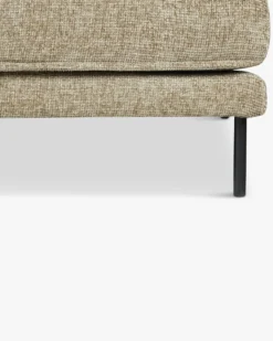 Canapé d'angle droit, Tweed taupe & métal noir, L286 Ethan