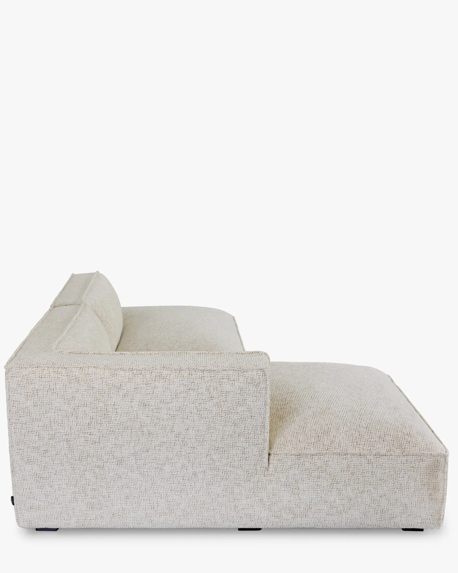 Canapé d'angle gauche, Tweed beige moucheté, L260 Auster
