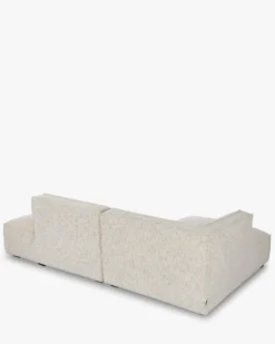 Canapé d'angle gauche, Tweed beige moucheté, L260 Auster