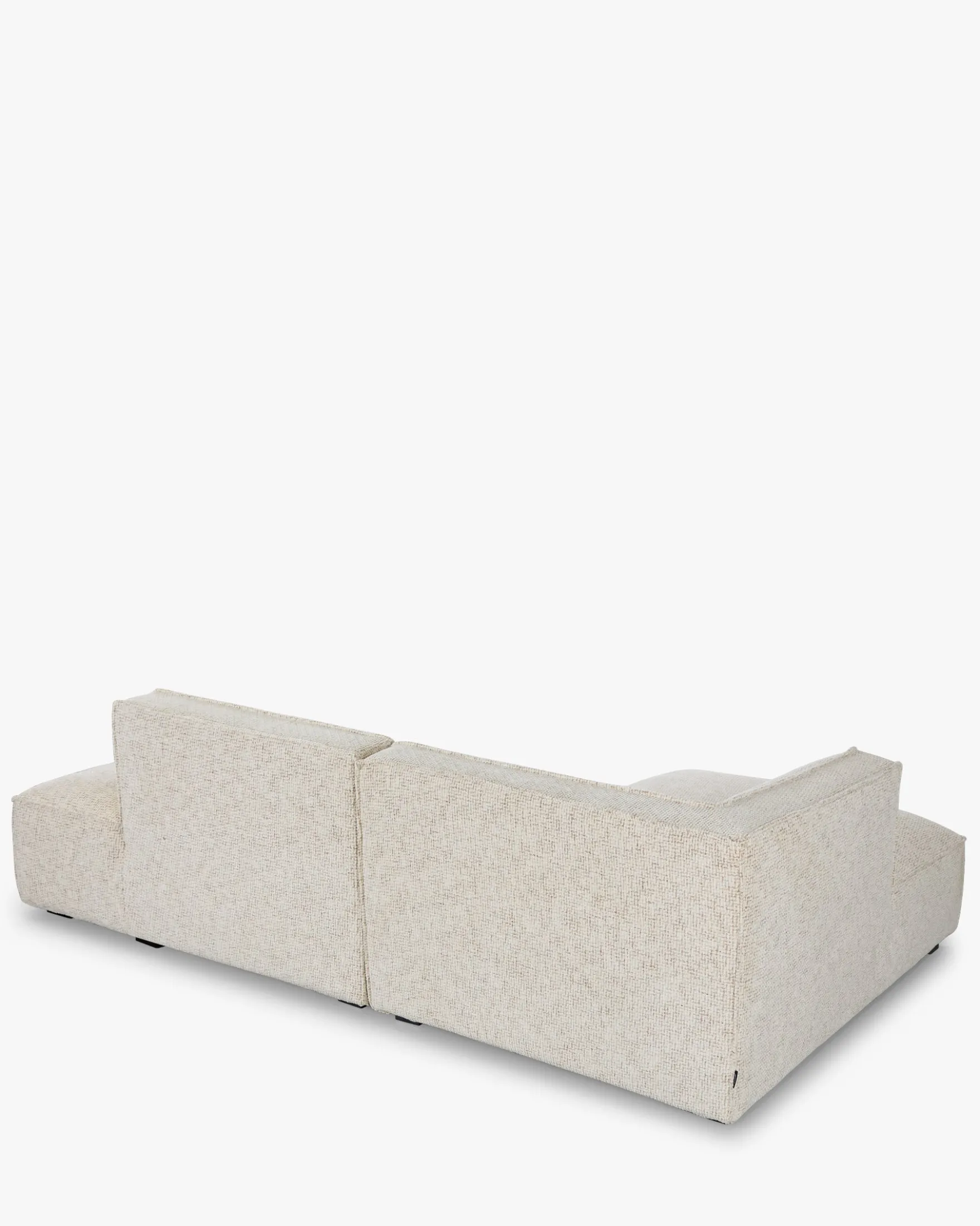 Canapé d'angle gauche, Tweed beige moucheté, L260 Auster
