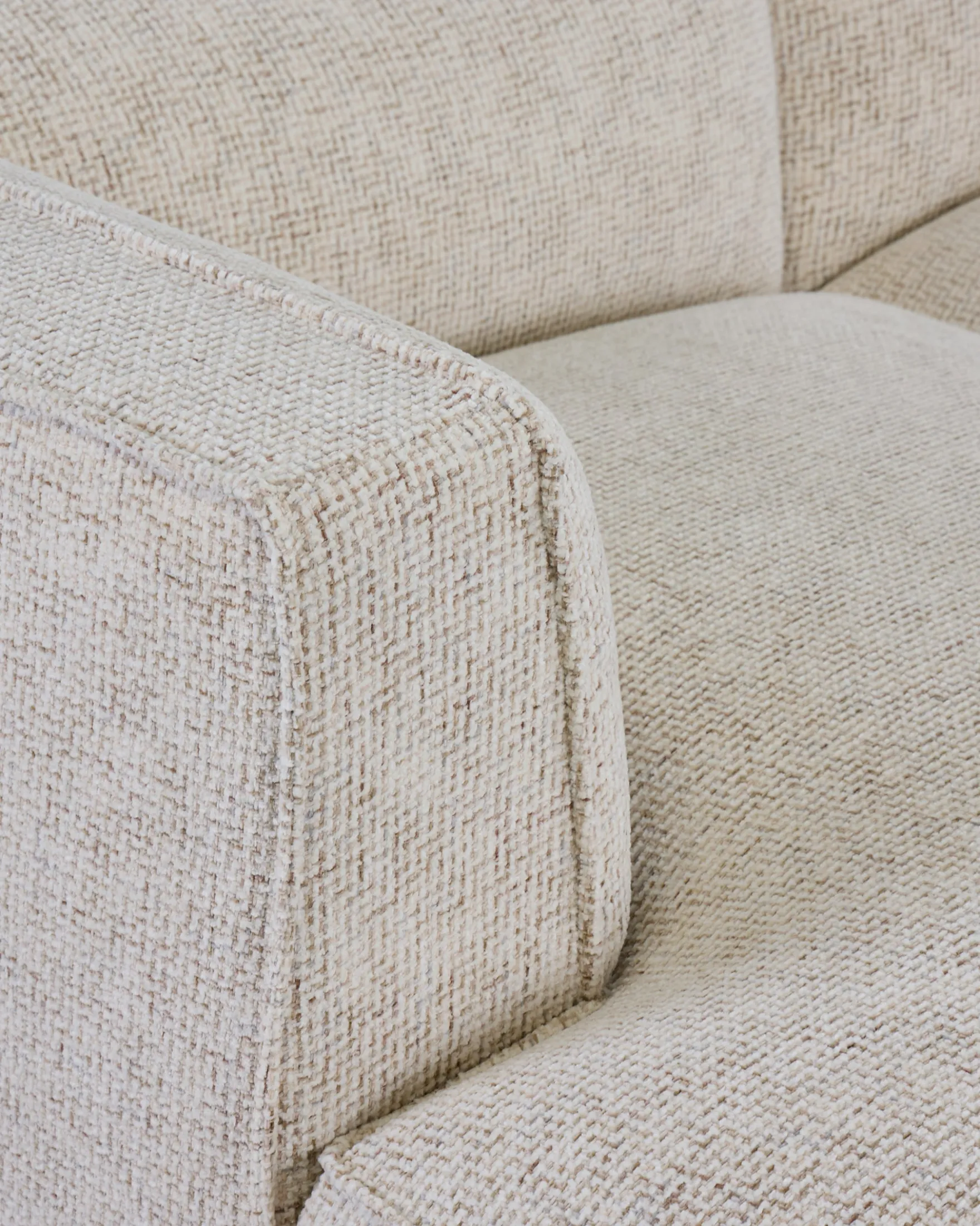 Canapé d'angle gauche, Tweed beige moucheté, L260 Auster