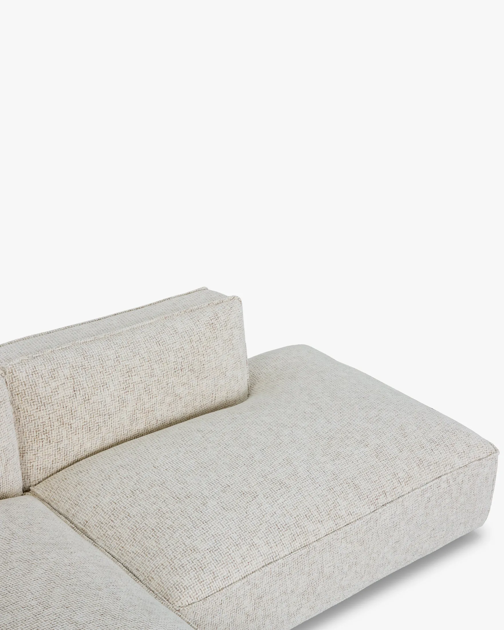 Canapé d'angle gauche, Tweed beige moucheté, L260 Auster