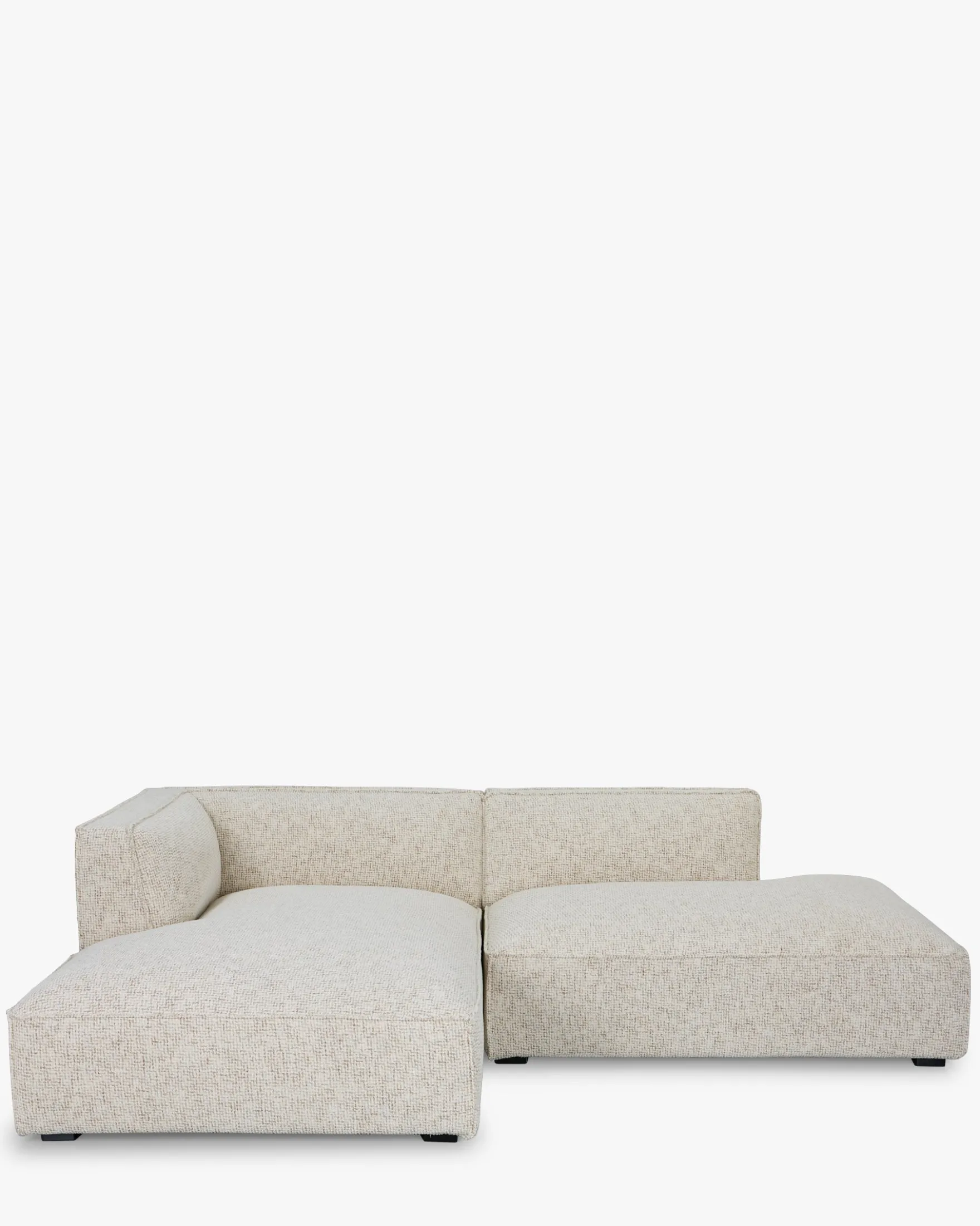 Canapé d'angle gauche, Tweed beige moucheté, L260 Auster