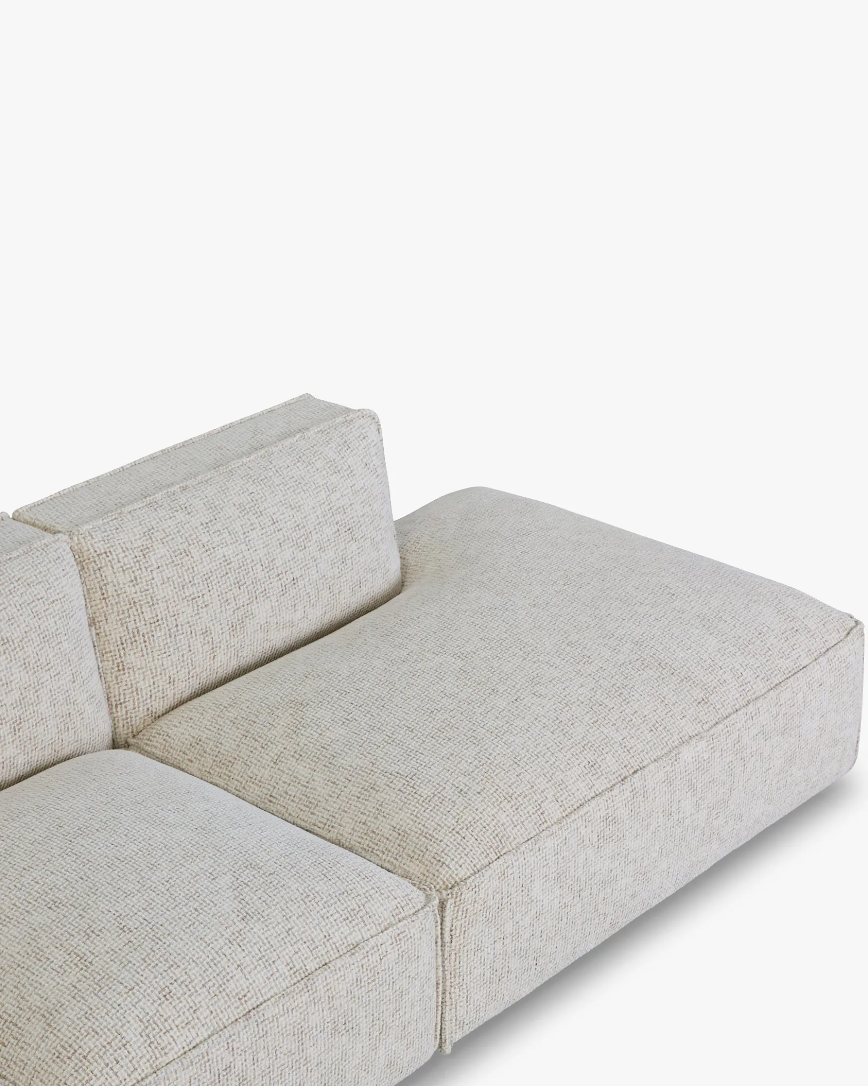 Canapé d'angle gauche, Tweed beige moucheté, L300 Auster