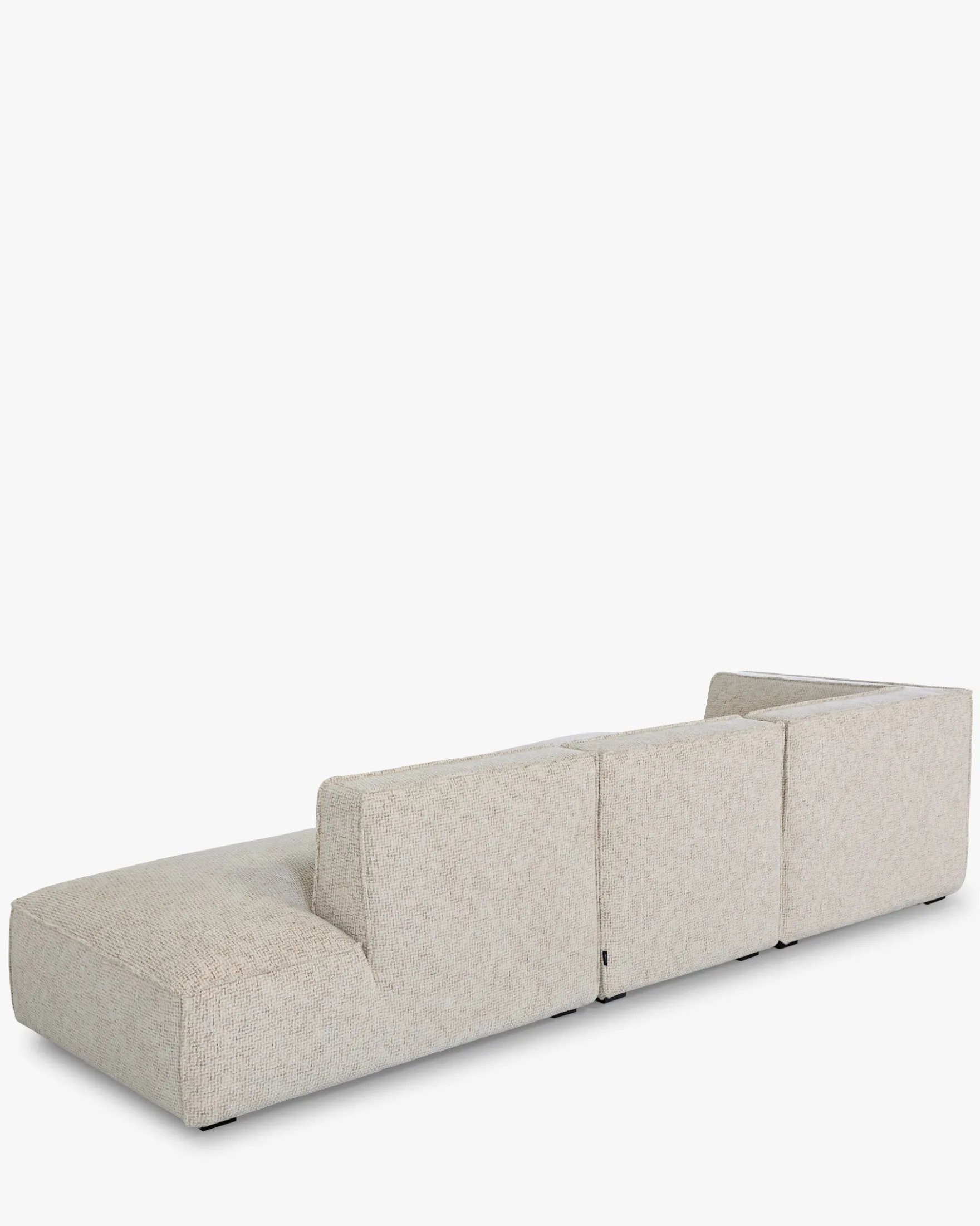 Canapé d'angle gauche, Tweed beige moucheté, L300 Auster