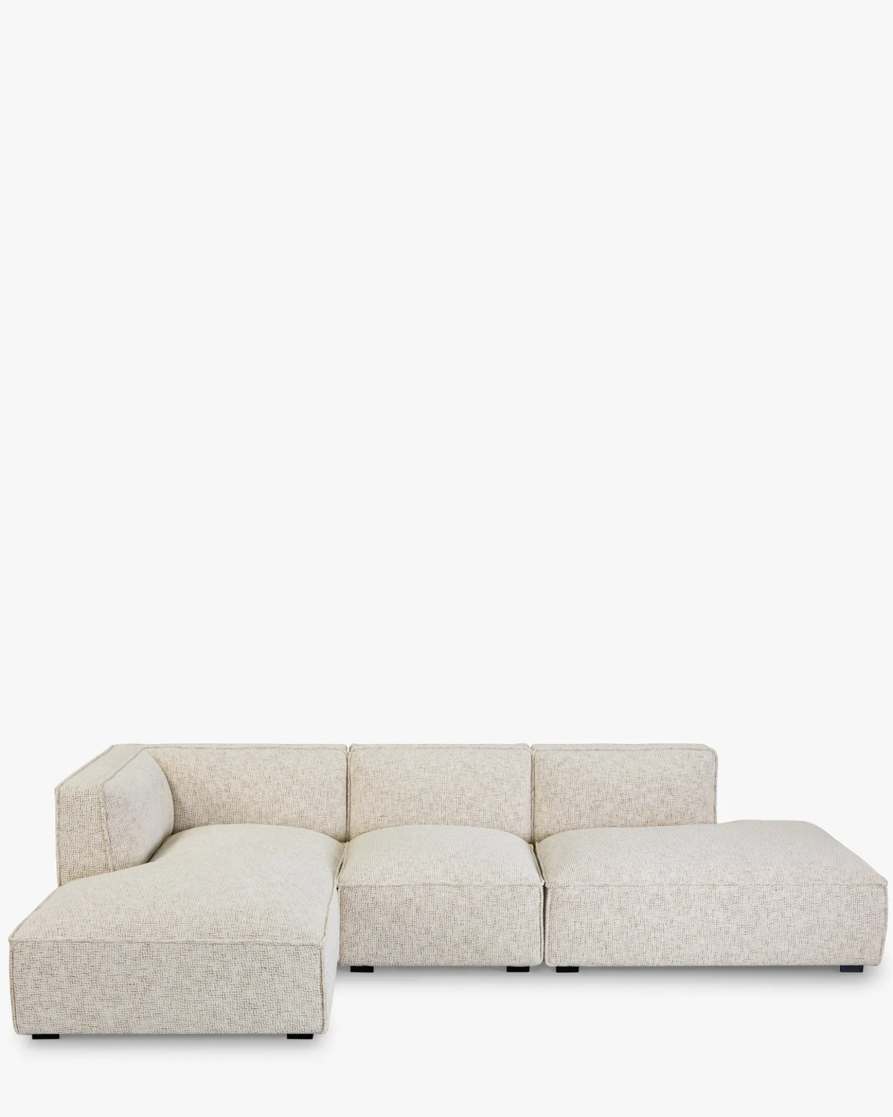 Canapé d'angle gauche, Tweed beige moucheté, L300 Auster