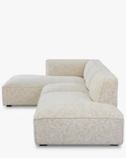 Canapé d'angle gauche, Tweed beige moucheté, L300 Auster
