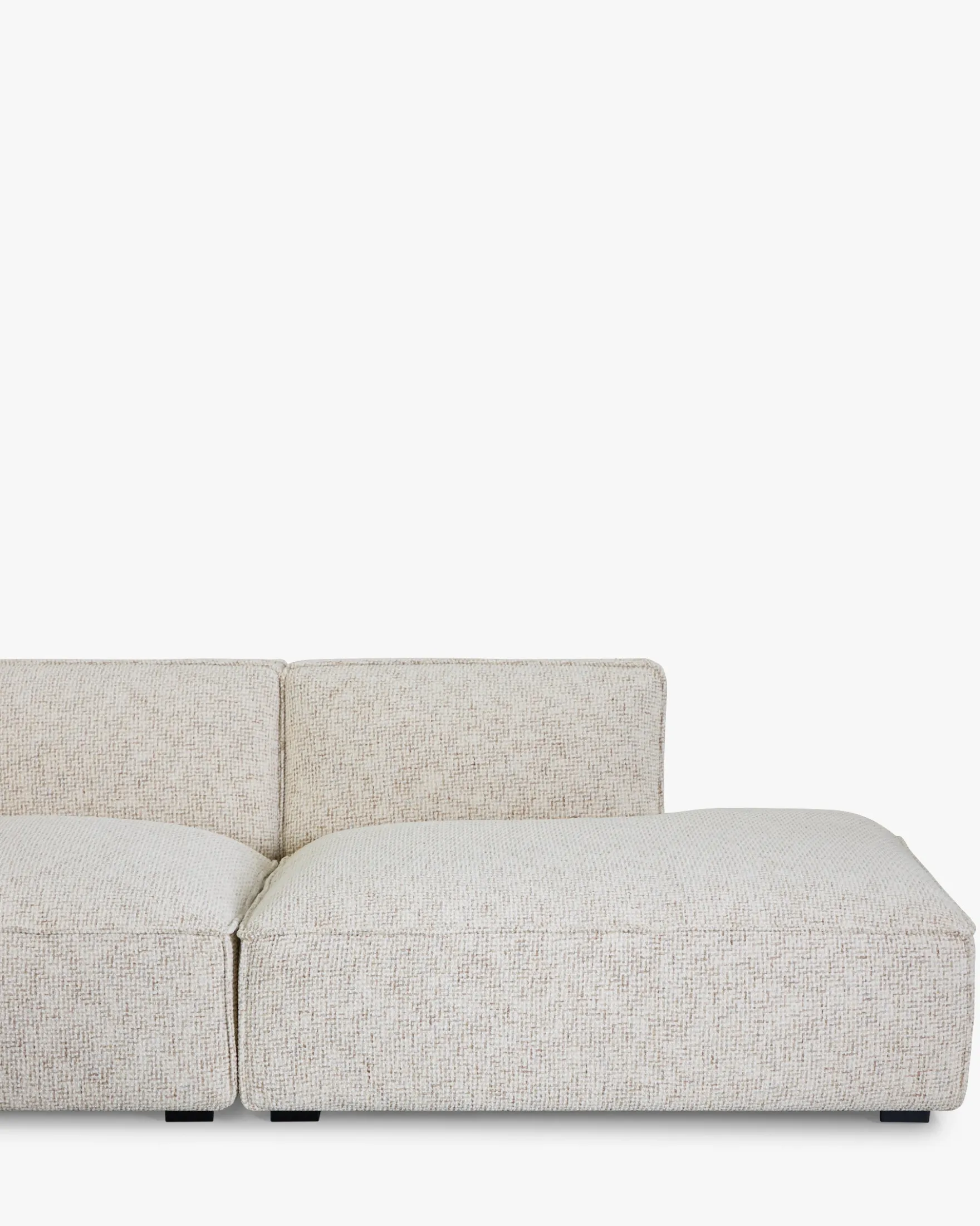 Canapé d'angle gauche, Tweed beige moucheté, L300 Auster
