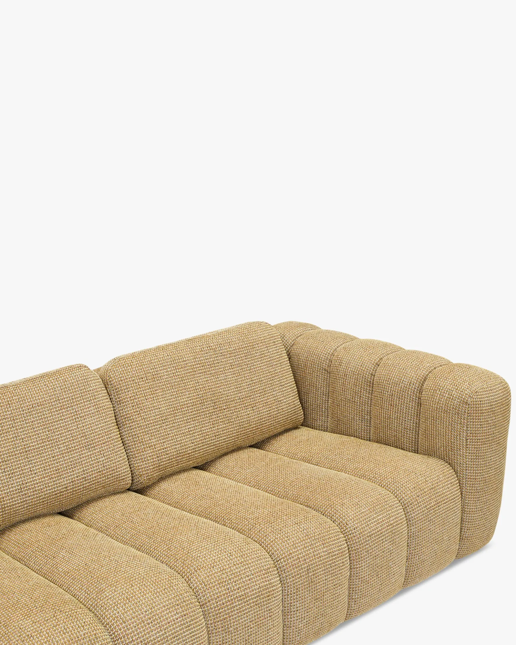 Canapé d'angle gauche, Tweed jaune miami, L307 Birdy