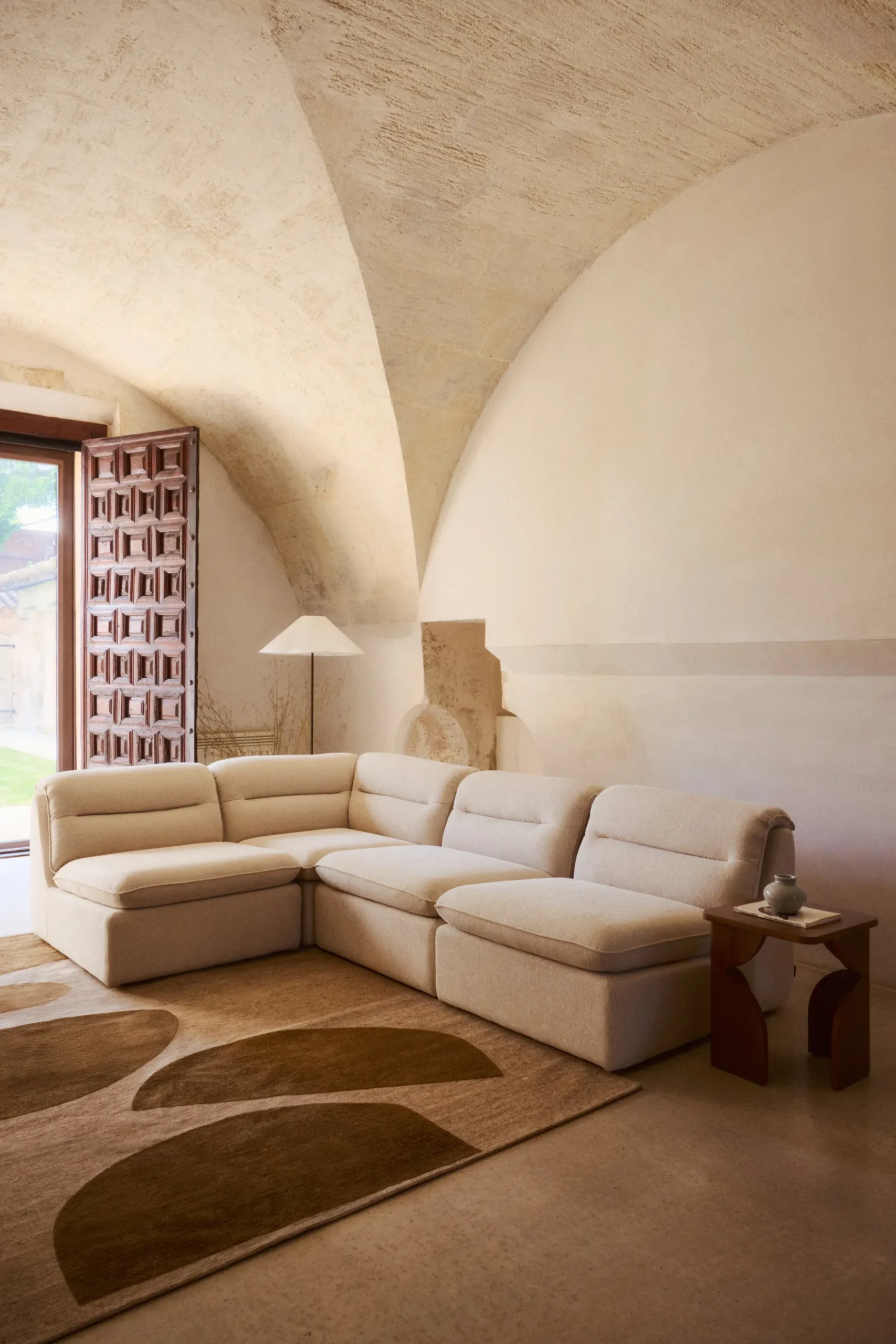 Canapé d'angle modulable, Beige sahara Pulp