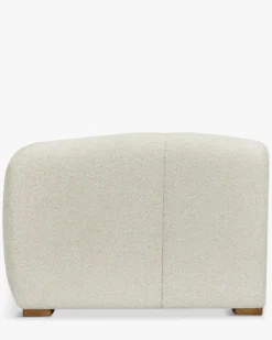 Canapé d'angle modulable, Blanc avoine bouclé Belize