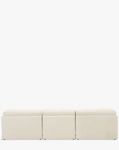 Canapé d'angle modulable, Blanc avoine bouclé, L296 Paul
