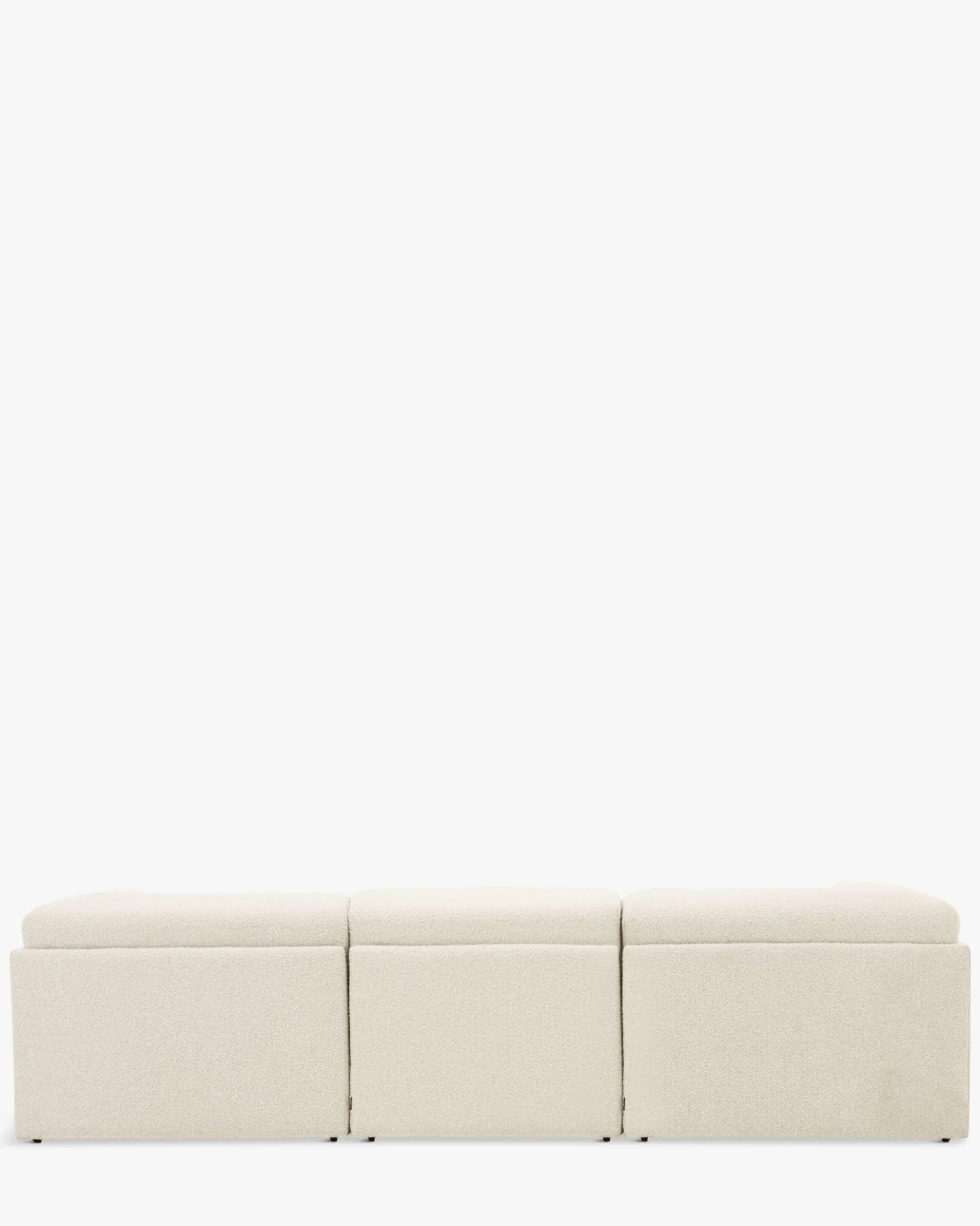 Canapé d'angle modulable, Blanc avoine bouclé, L296 Paul