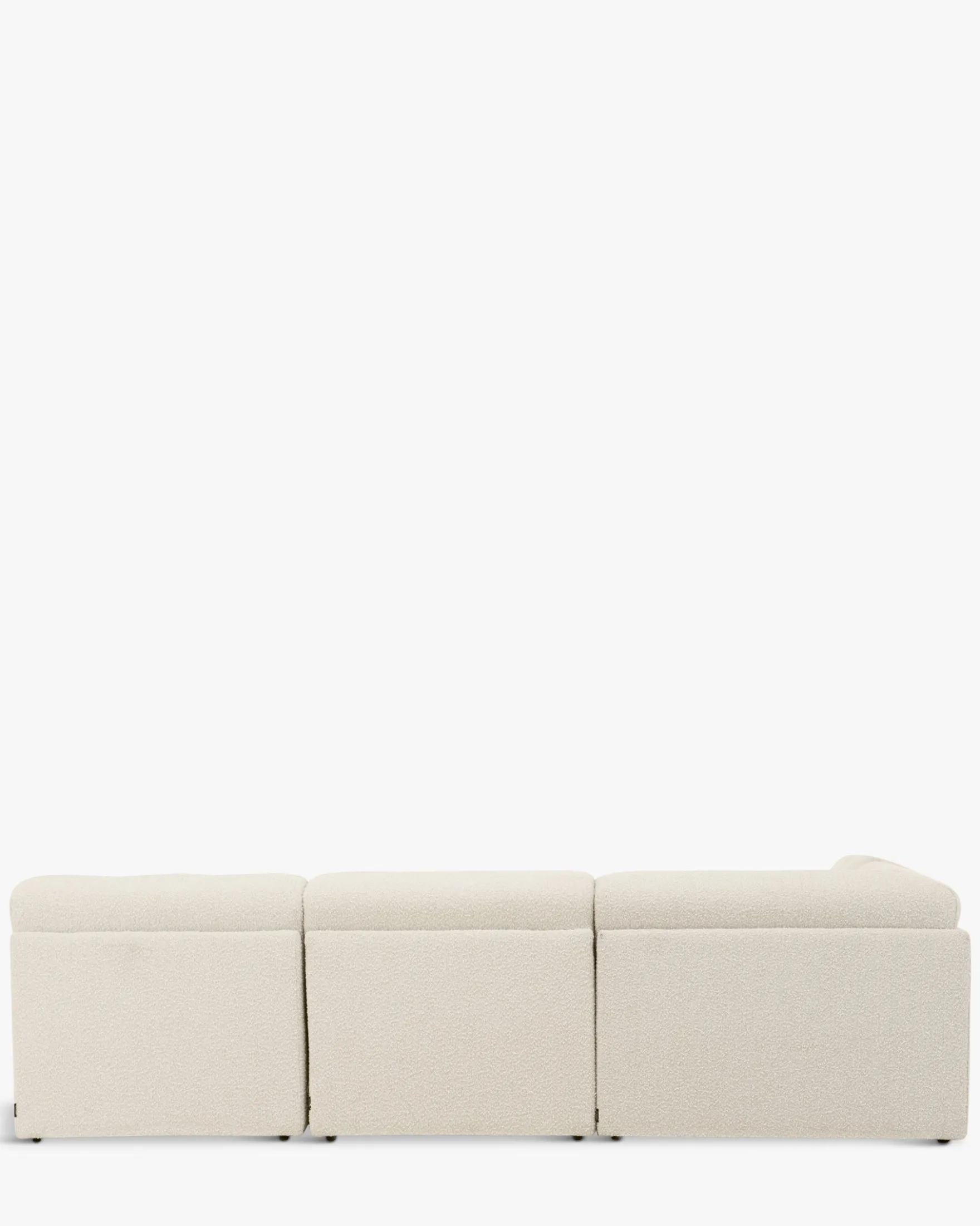 Canapé d'angle modulable, Blanc avoine bouclé, L276 Paul