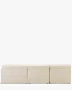 Canapé d'angle modulable, Blanc avoine bouclé, L276 Paul