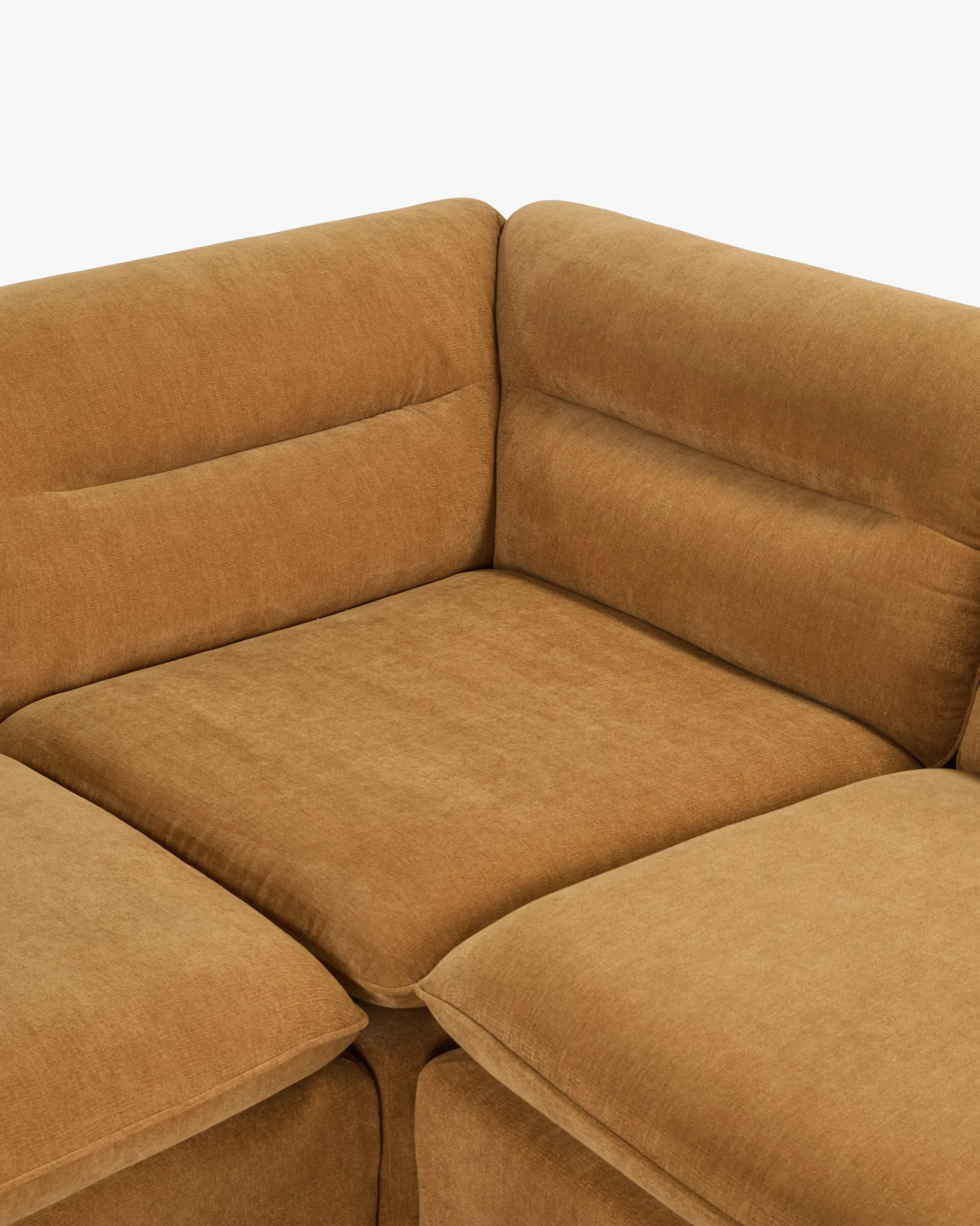 Canapé d'angle modulable, Marron sienne déperlant Pulp
