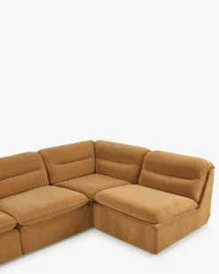 Canapé d'angle modulable, Marron sienne déperlant Pulp