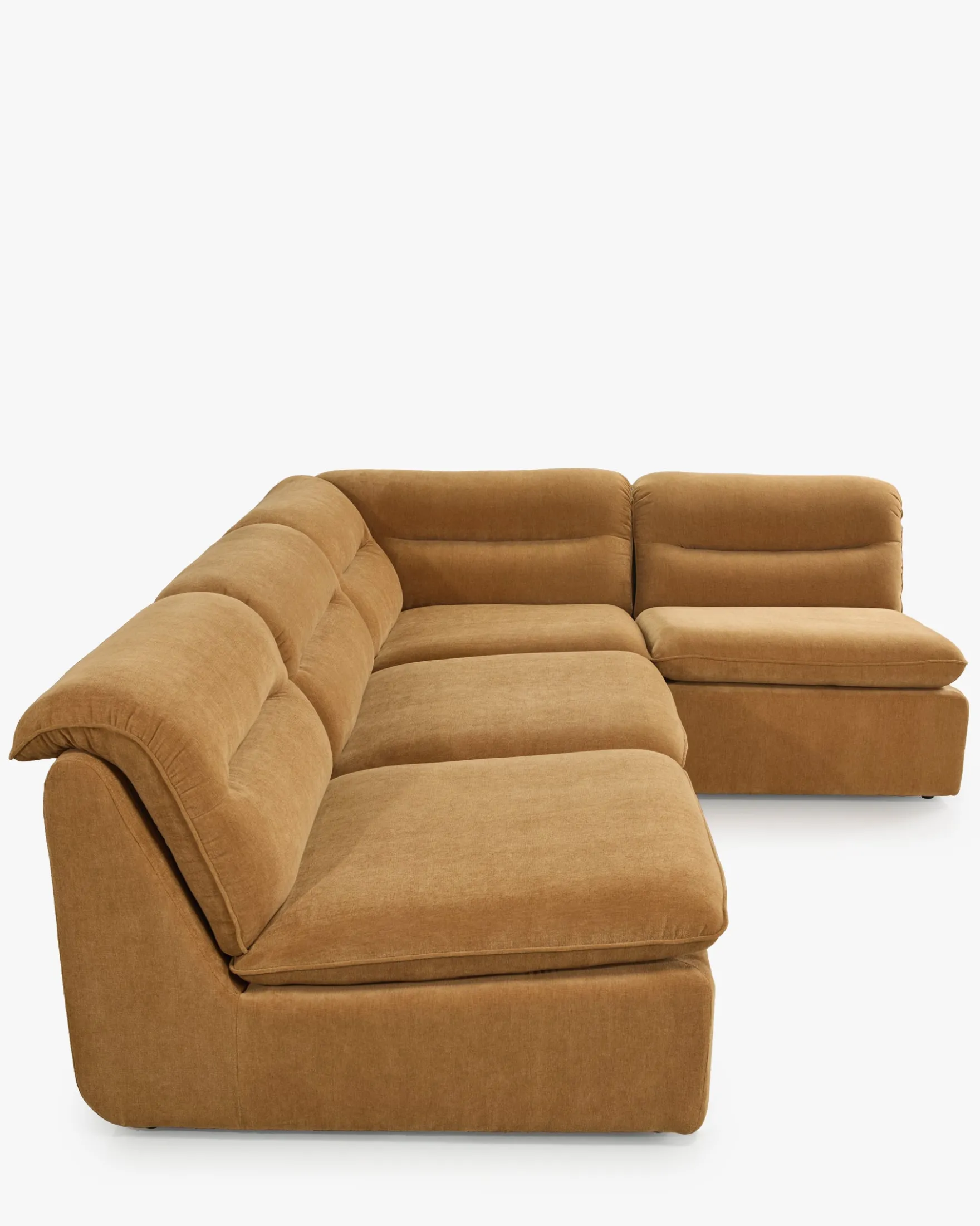 Canapé d'angle modulable, Marron sienne déperlant Pulp