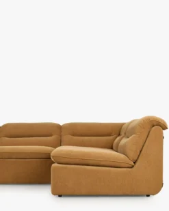 Canapé d'angle modulable, Marron sienne déperlant Pulp
