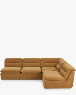 Canapé d'angle modulable, Marron sienne déperlant Pulp