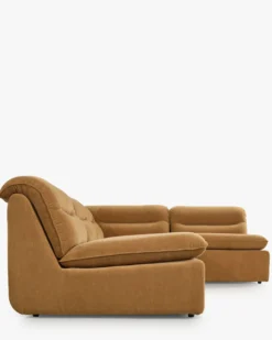 Canapé d'angle modulable, Marron sienne déperlant Pulp