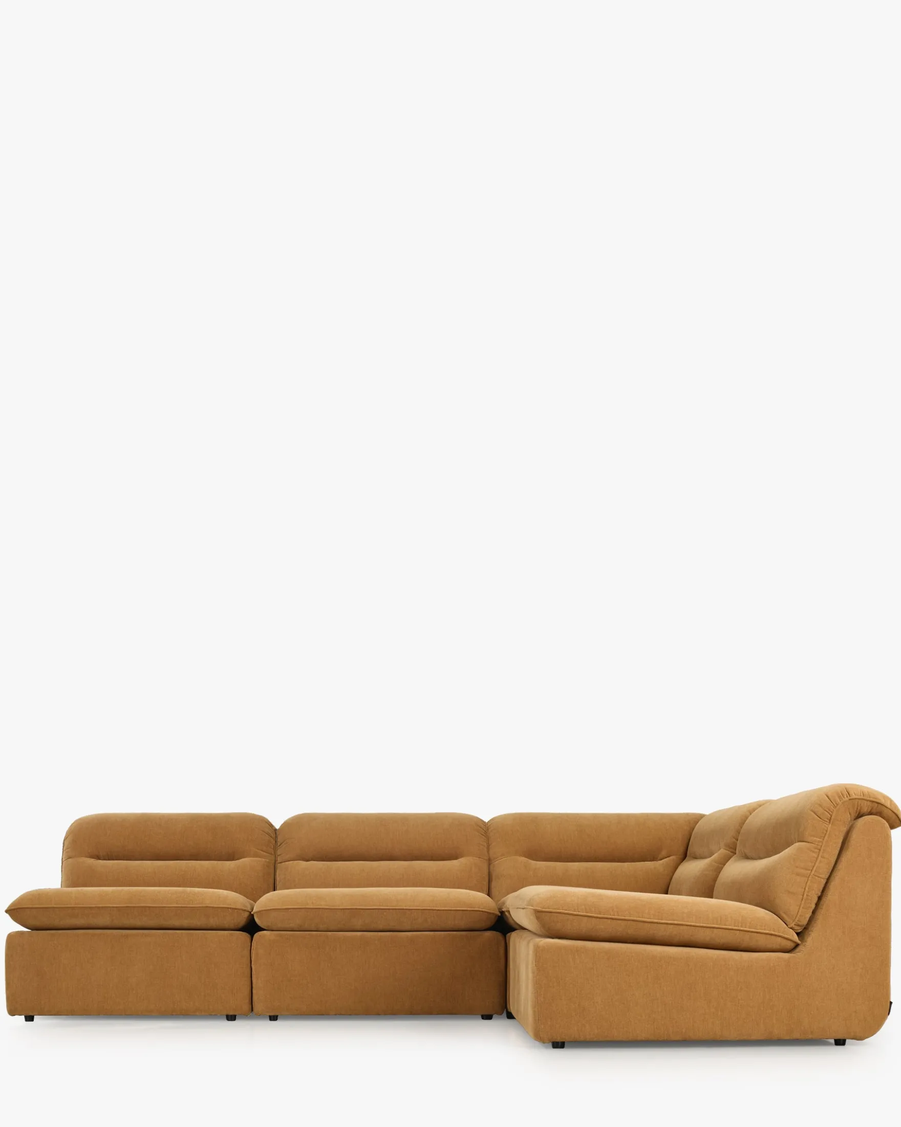 Canapé d'angle modulable, Marron sienne déperlant Pulp