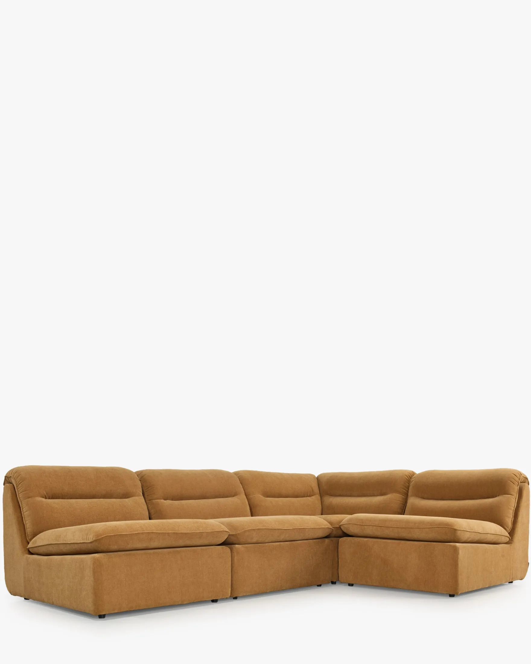Canapé d'angle modulable, Marron sienne déperlant Pulp