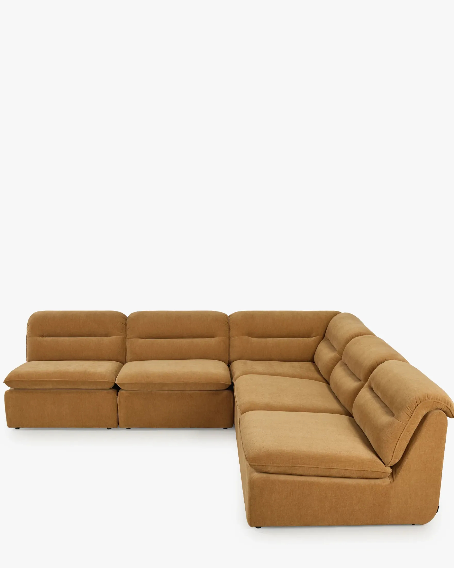 Canapé d'angle modulable, Marron sienne déperlant Pulp