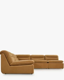 Canapé d'angle modulable, Marron sienne déperlant Pulp