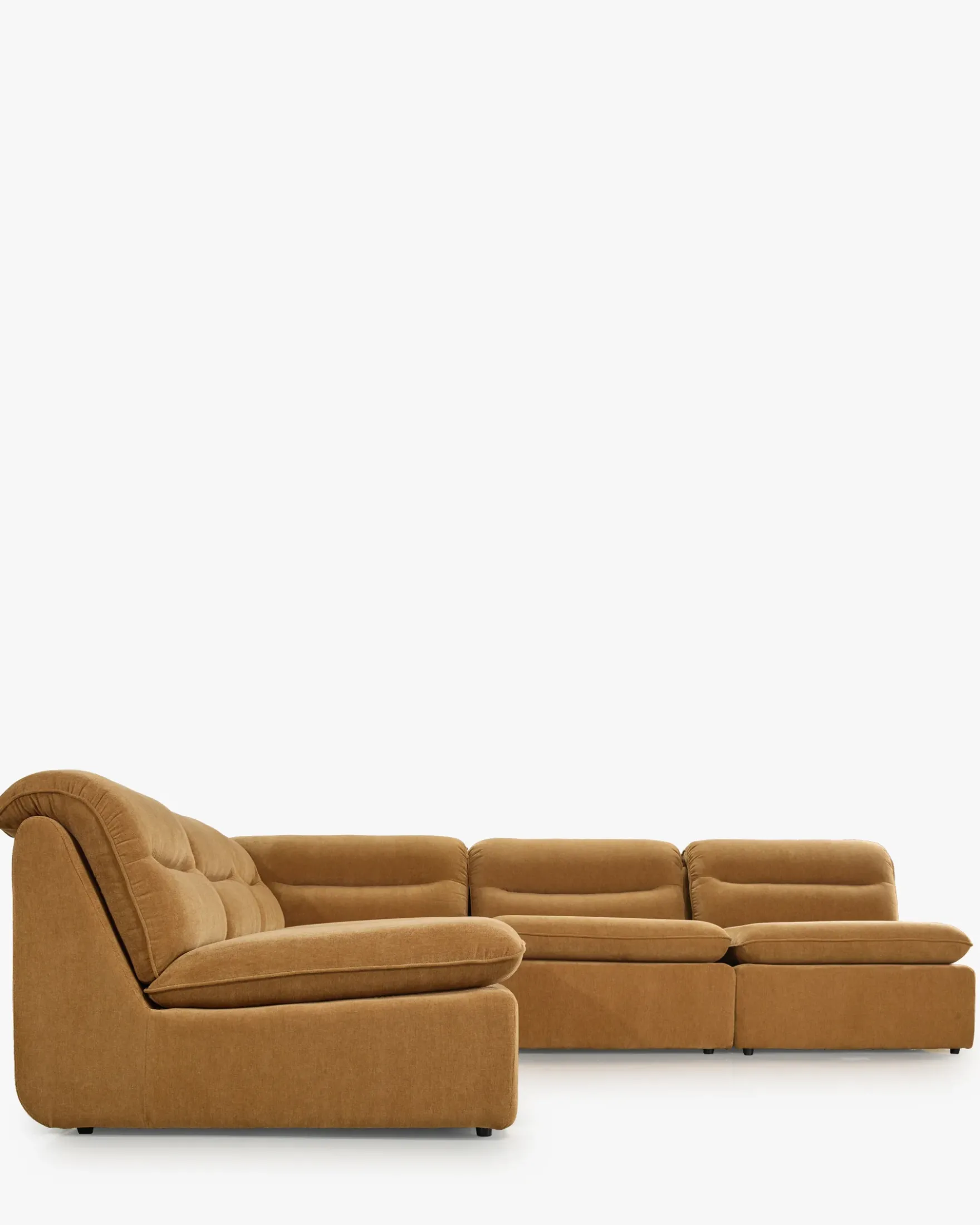 Canapé d'angle modulable, Marron sienne déperlant Pulp