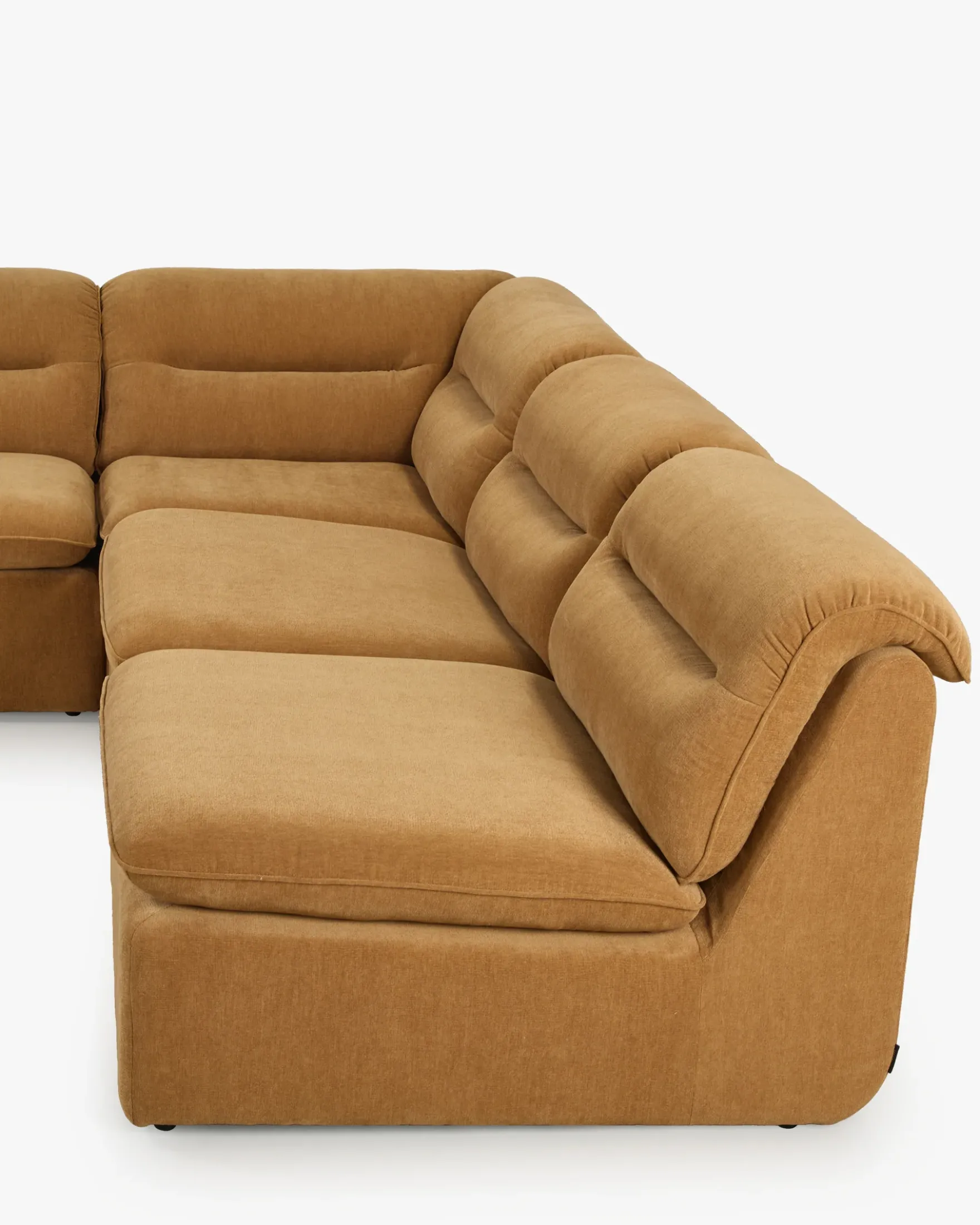 Canapé d'angle modulable, Marron sienne déperlant Pulp