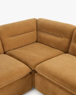 Canapé d'angle modulable, Marron sienne déperlant Pulp