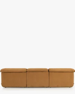 Canapé d'angle modulable, Marron sienne déperlant Pulp