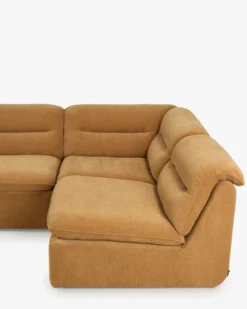 Canapé d'angle modulable, Marron sienne déperlant Pulp