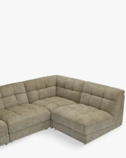 Canapé d'angle modulable, Tweed taupe, L297 Paul