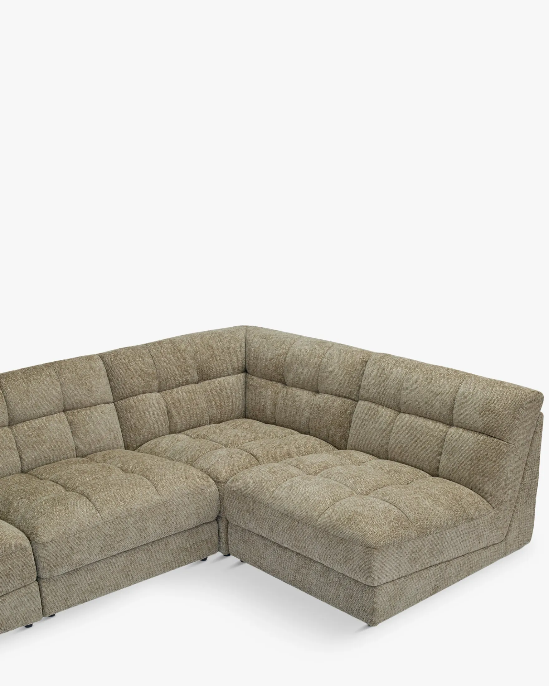 Canapé d'angle modulable, Tweed taupe, L297 Paul