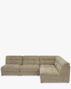 Canapé d'angle modulable, Tweed taupe, L276 Paul