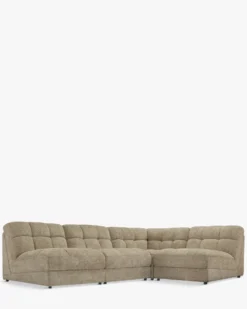 Canapé d'angle modulable, Tweed taupe, L276 Paul