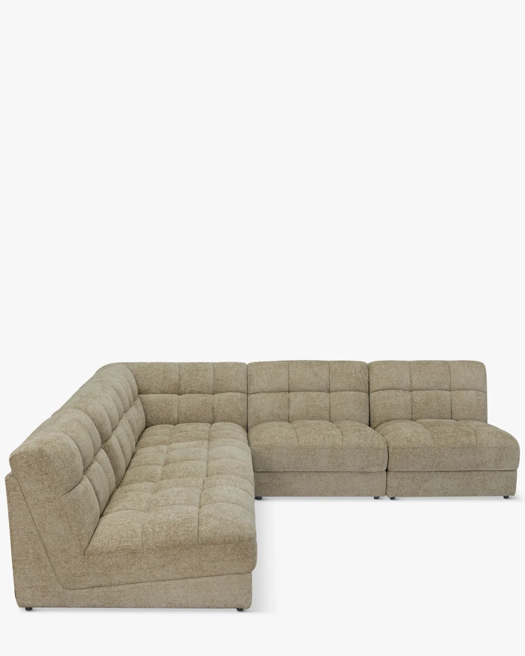 Canapé d'angle modulable, Tweed taupe, L276 Paul