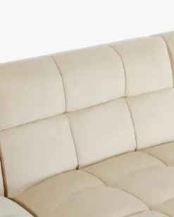 Canapé d'angle modulable, Velours beige pampa anti-tâches, L297 Paul
