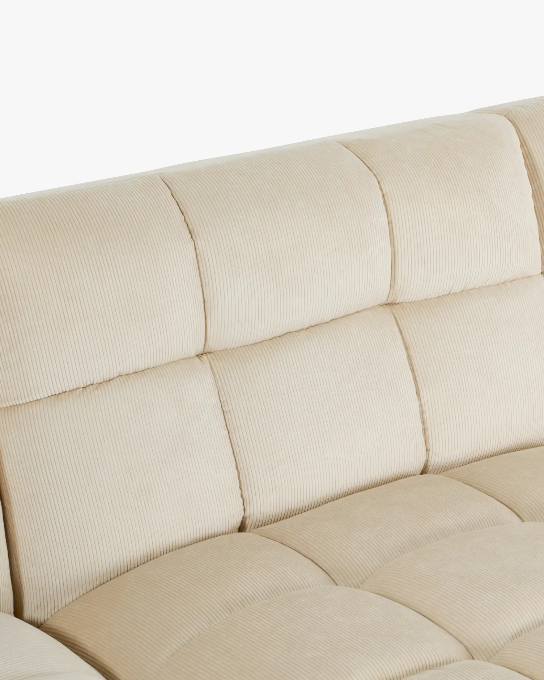Canapé d'angle modulable, Velours beige pampa anti-tâches, L297 Paul