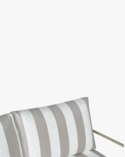 Canapé de jardin 2 places, Rayures taupe waterproof noir-blanc & métal noir, L145 Bel Air