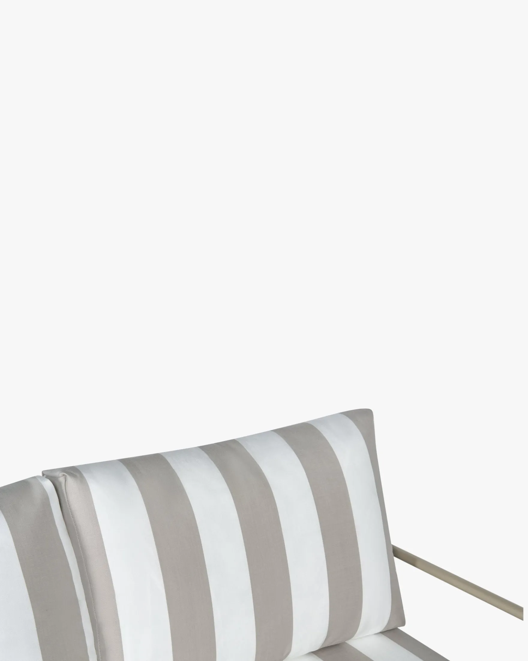 Canapé de jardin 2 places, Rayures taupe waterproof noir-blanc & métal noir, L145 Bel Air