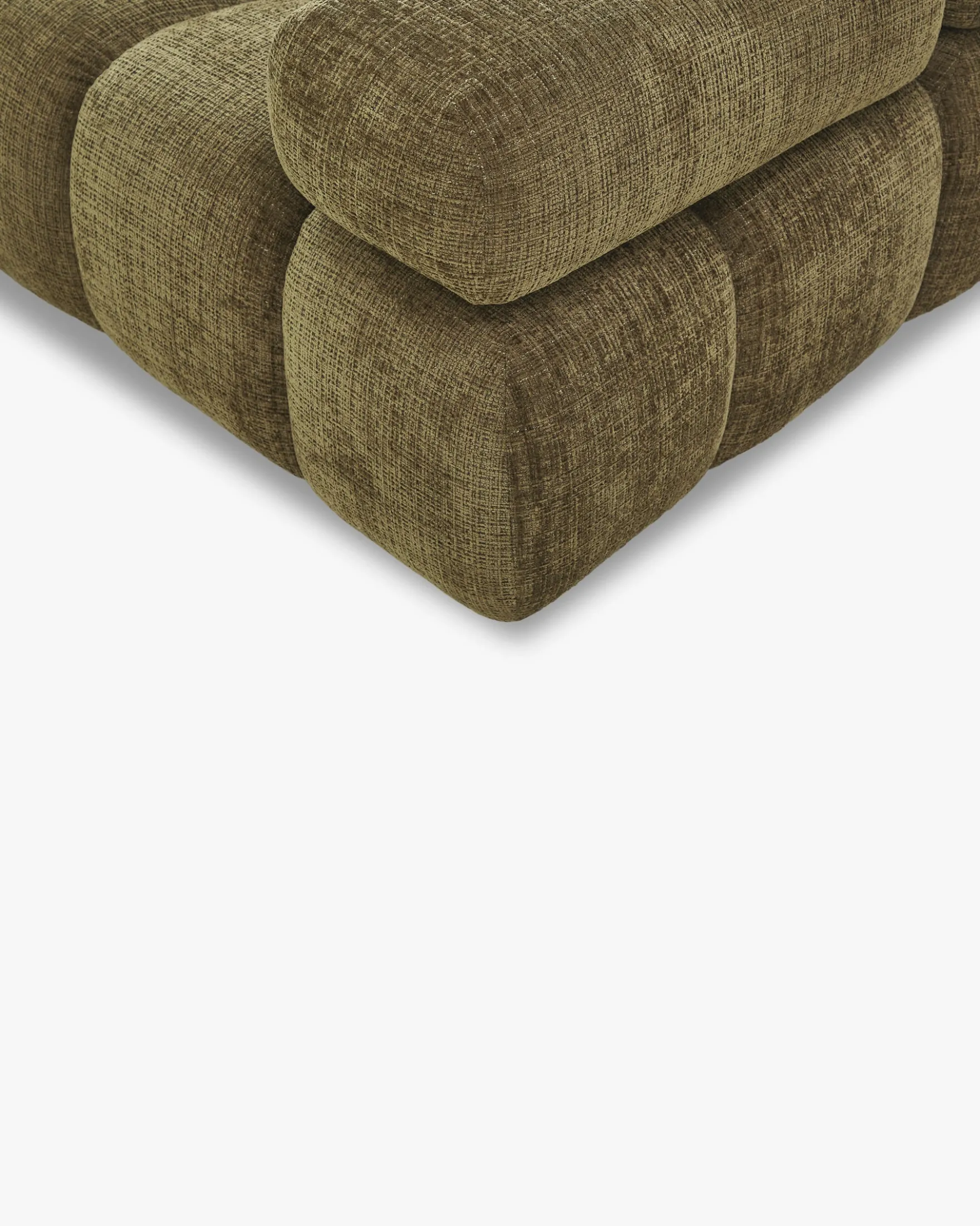 Canapé modulable angle interchangeable, Tweed vert lichen Waffle